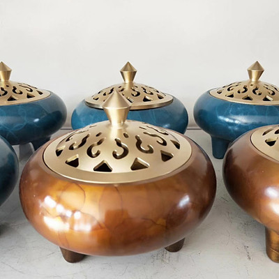 妙緣雕塑 定制銅鐵香爐，融合傳統工藝與創意設計