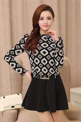 2015春款韓版時(shí)尚修身拼接連衣裙 春季新風(fēng)尚，一件代發(fā)輕松開啟服裝生意